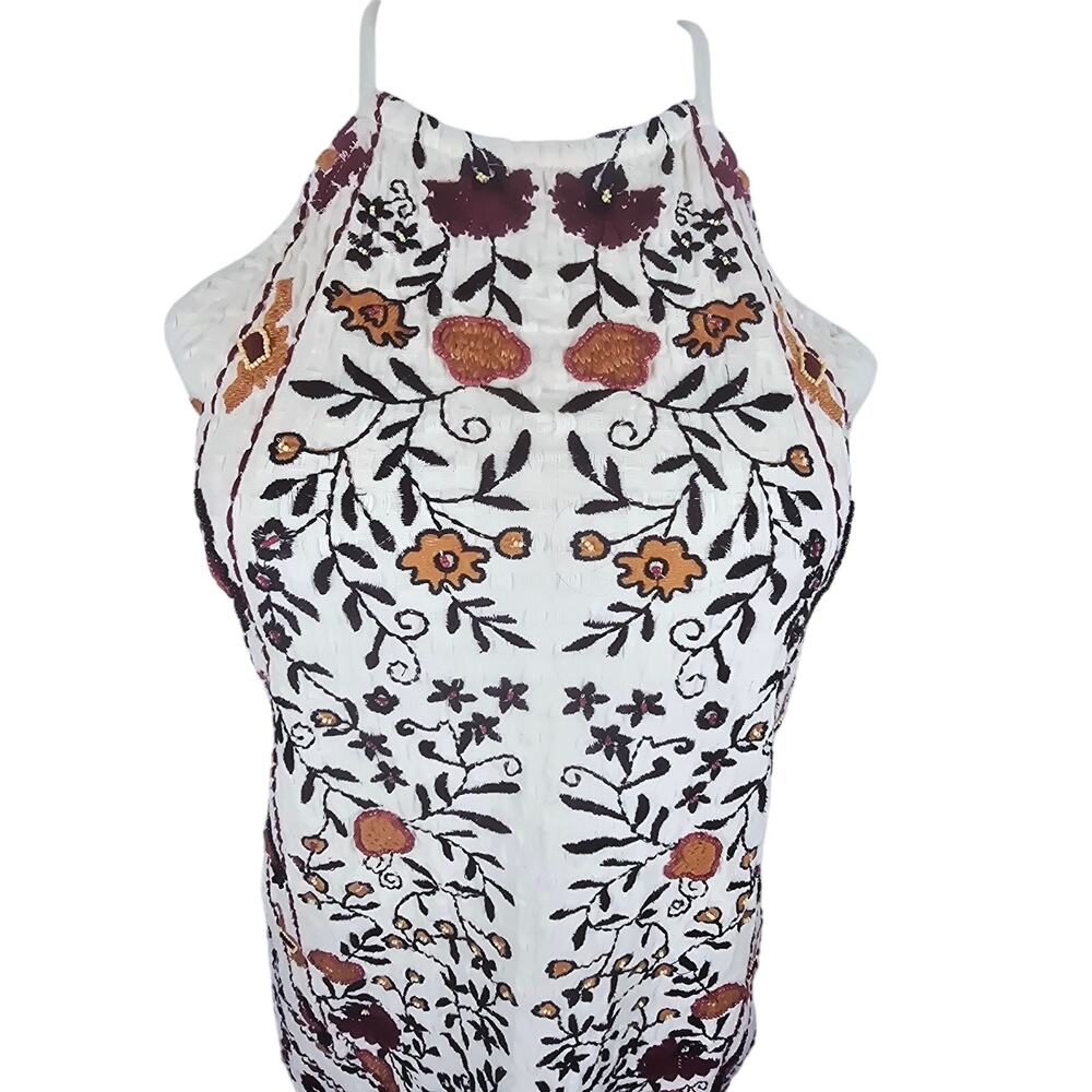 Zara Trafaluc Embroidered Beaded Tank Tunic Mini Women's Dress S - Picture 2 of 4